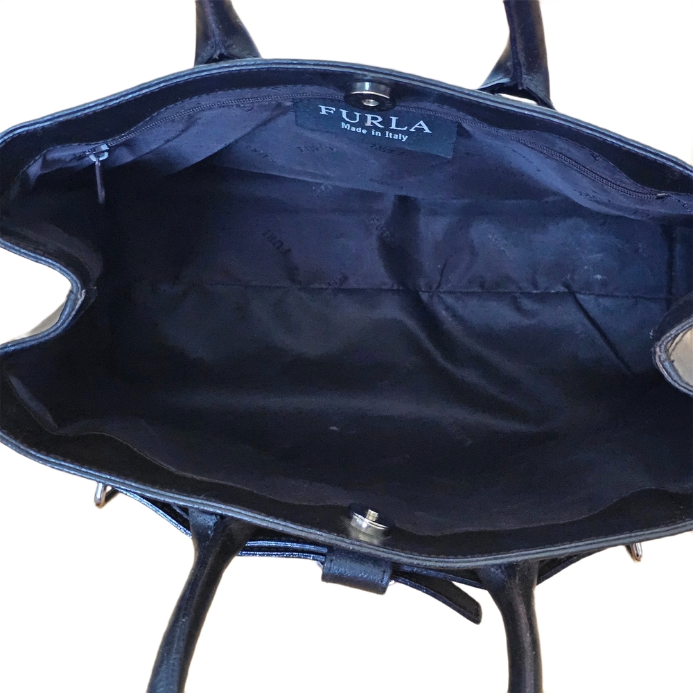 Furla Black Leather Tote – Distressed & Still Stunning - Picture 13 of 16